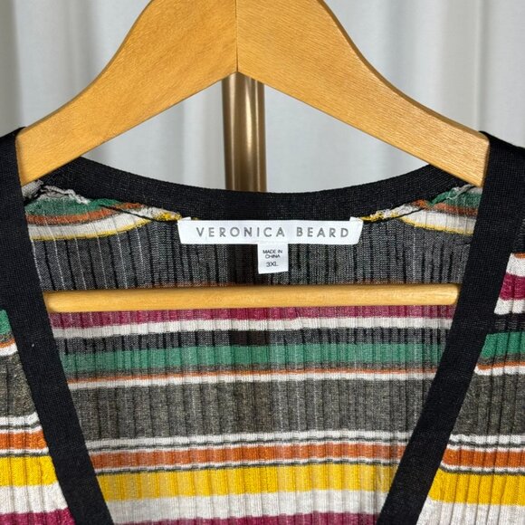 Veronica Beard Keke Striped Knit Cardigan sz 3XL - Picture 9 of 10
